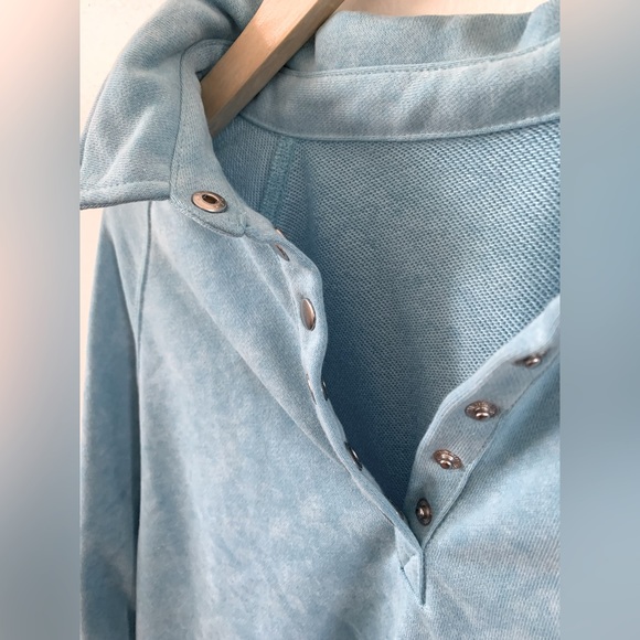 Light blue half button down sweater - Picture 2 of 6